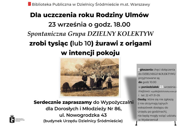 Plakat informujący o spotkaniu