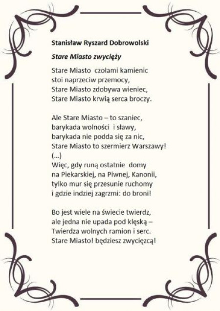 Wiersz Rynek Staromiejski