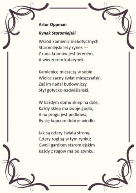 Wiersz Stare Miasto zwycięży